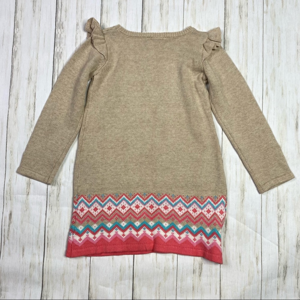 Gymboree Tan Llama Skating Embroidered Sweater Dress - Picture 4 of 4